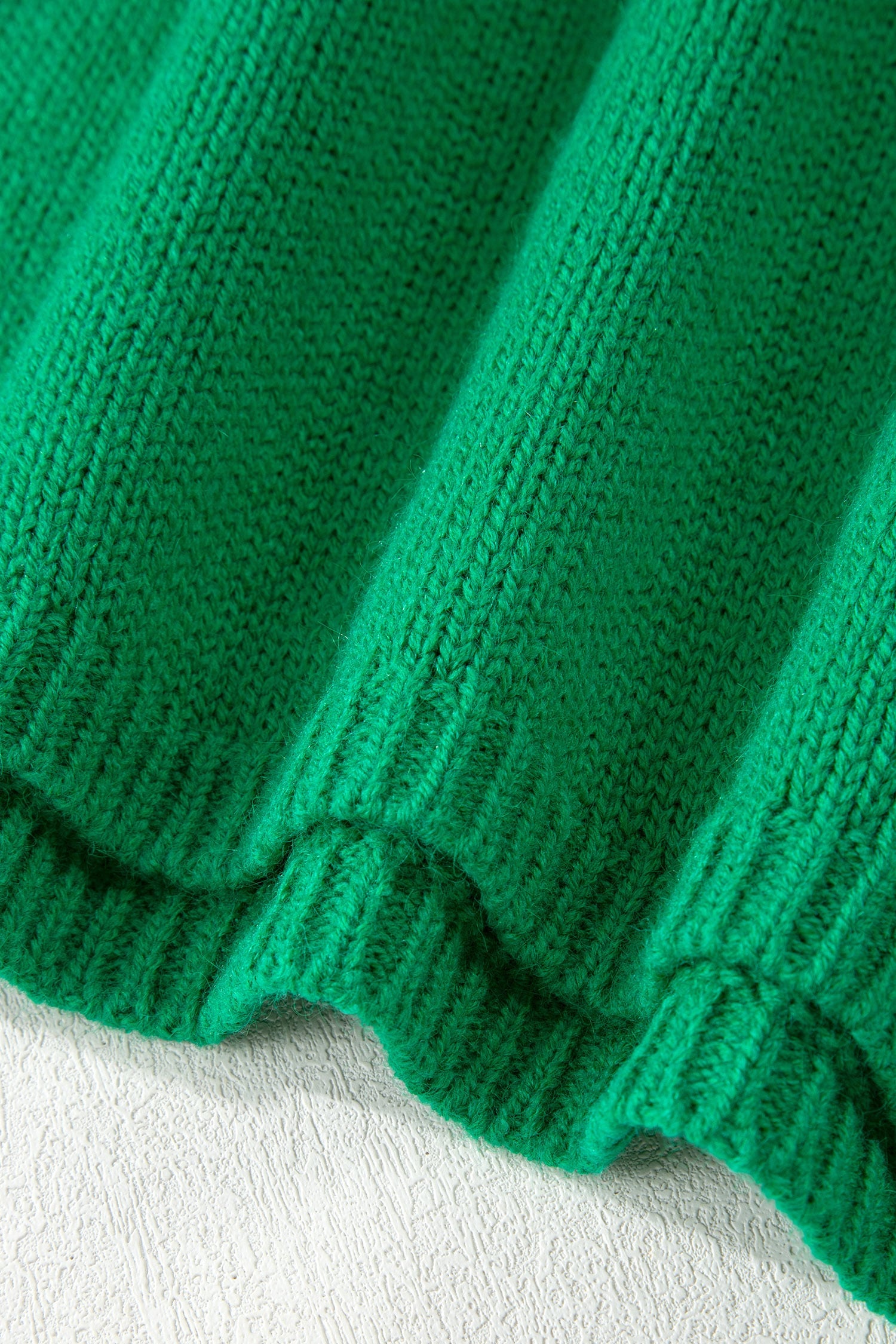 Bright Green Bow Backless Bubble Sleeve Sweater