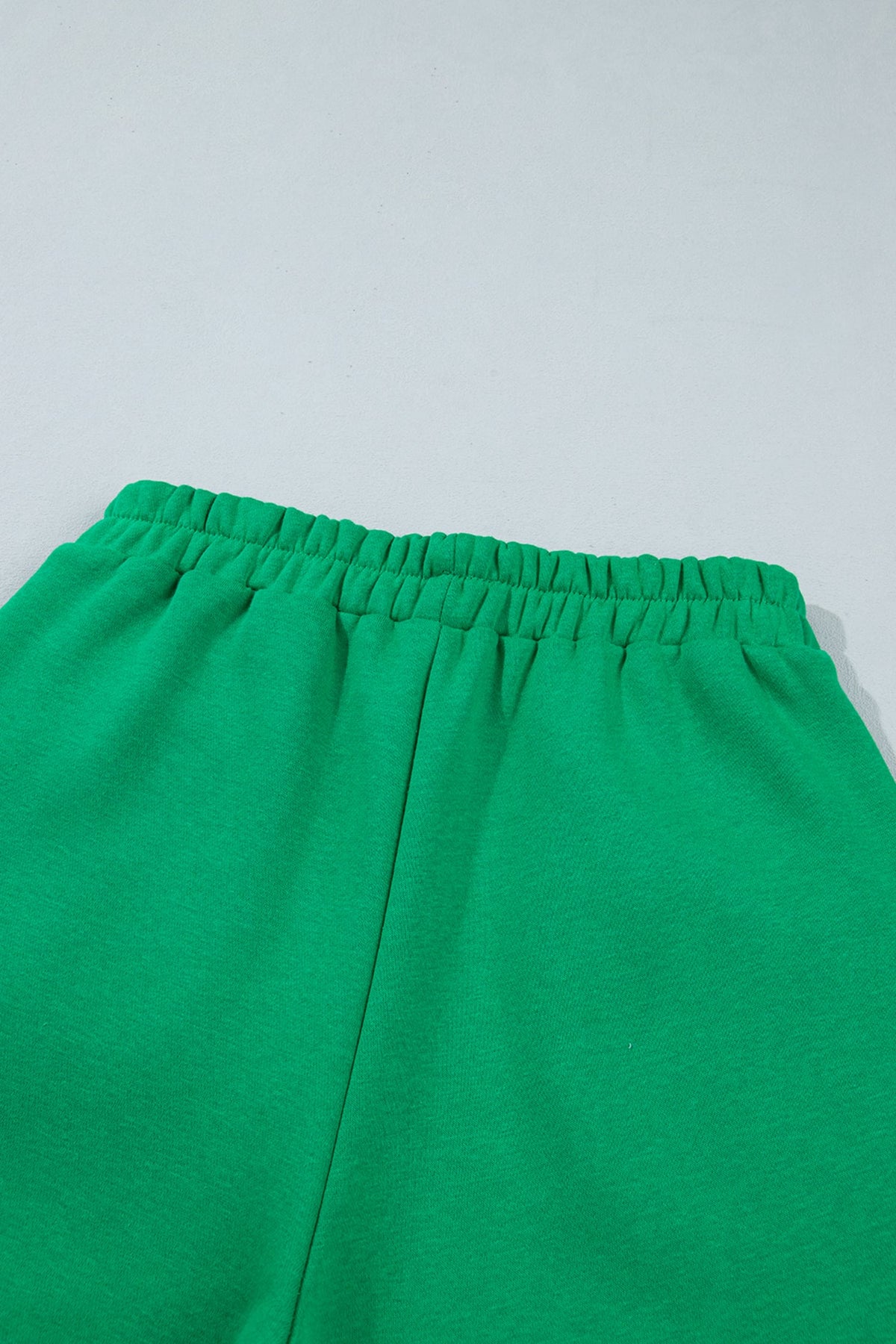 Bright Green Polka Dot Trim Baggy Pullover 2pcs Short Set