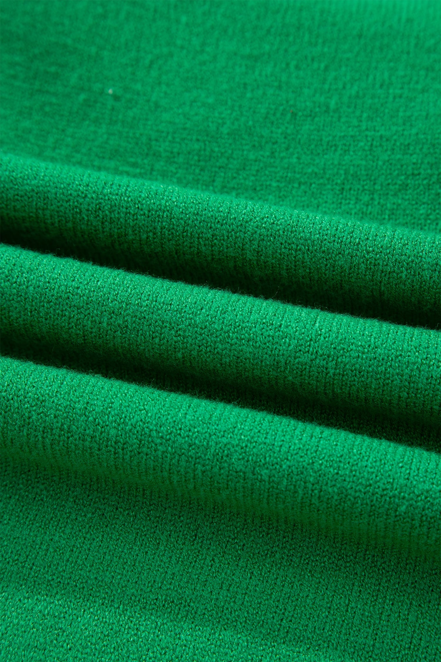 Bright Green Shiny Lucky Striped Flutter Sleeve Round Neck Sweater