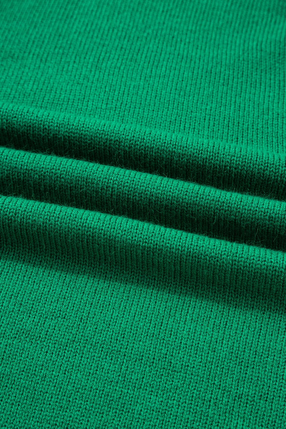 Bright Green Solid Color Knit Button Drop Shoulder Sweater Cardigan