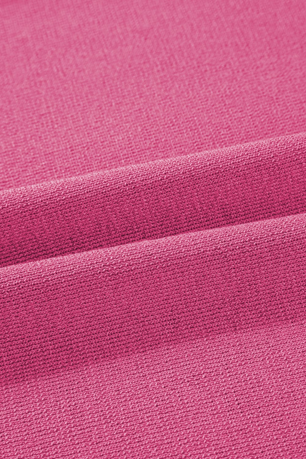 Bright Pink Contrast Trim Half Sleeve Top Drawstring Pants Loose 2pcs Sweater Suit