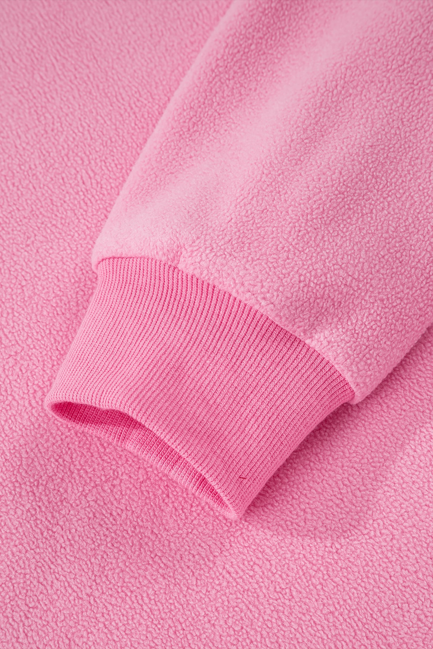 Bright Pink Oversize Drop Shoulder Reversible Mock Neck Sweatshirt