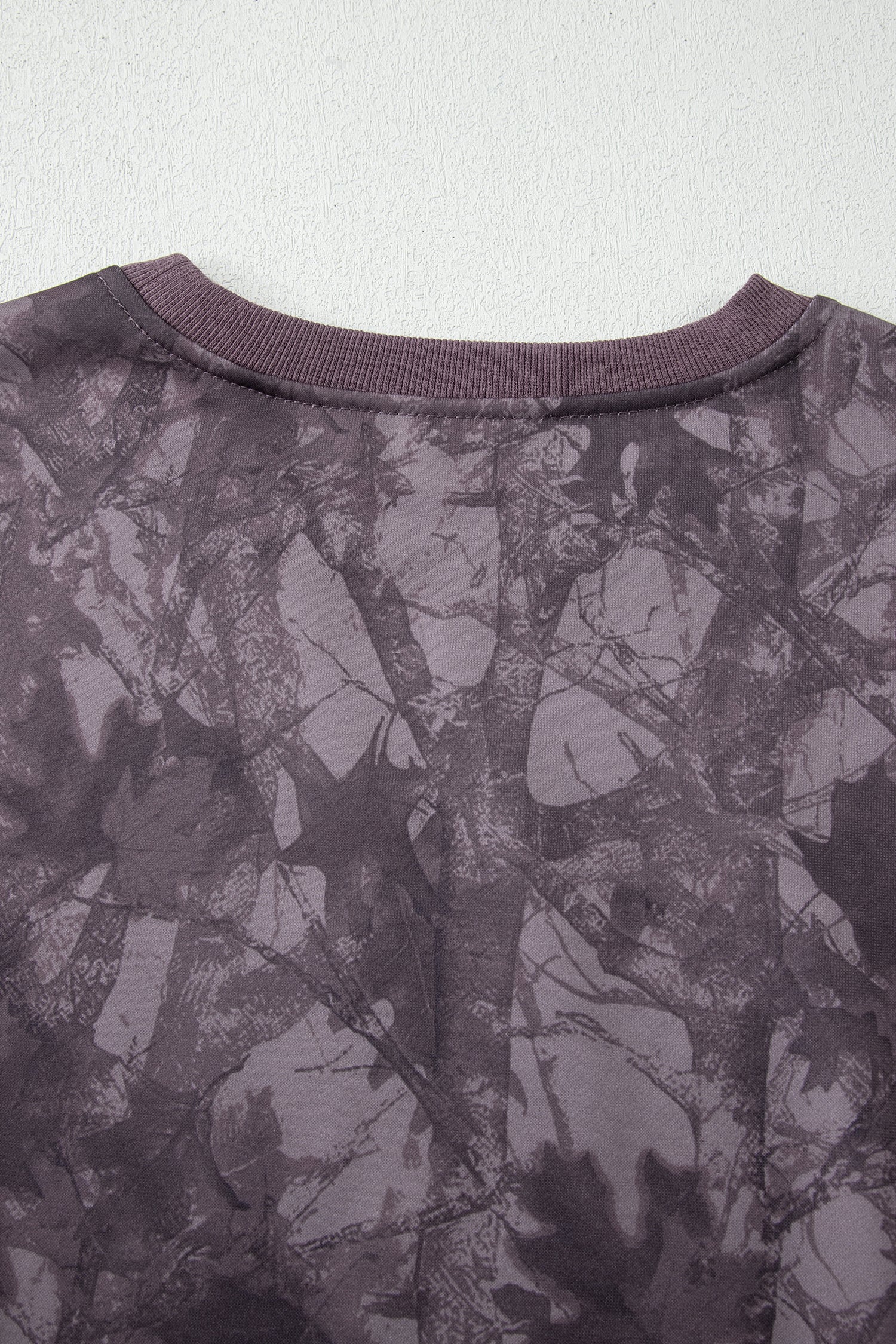 Brown Abstract Woodland Camo Print Baggy Pullover Drawstring Shorts Set