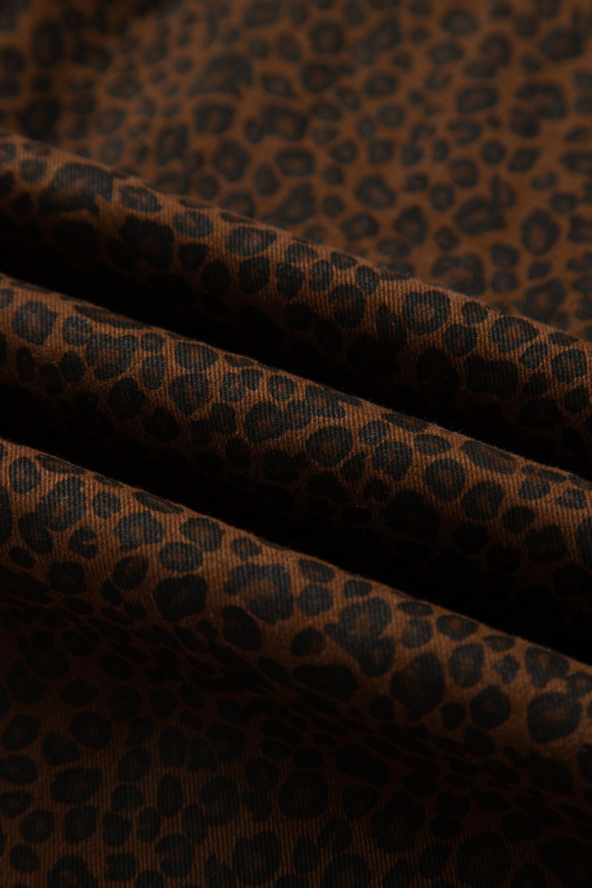 Brown Casual Leopard Print Full-Length Regular Fit Jeans