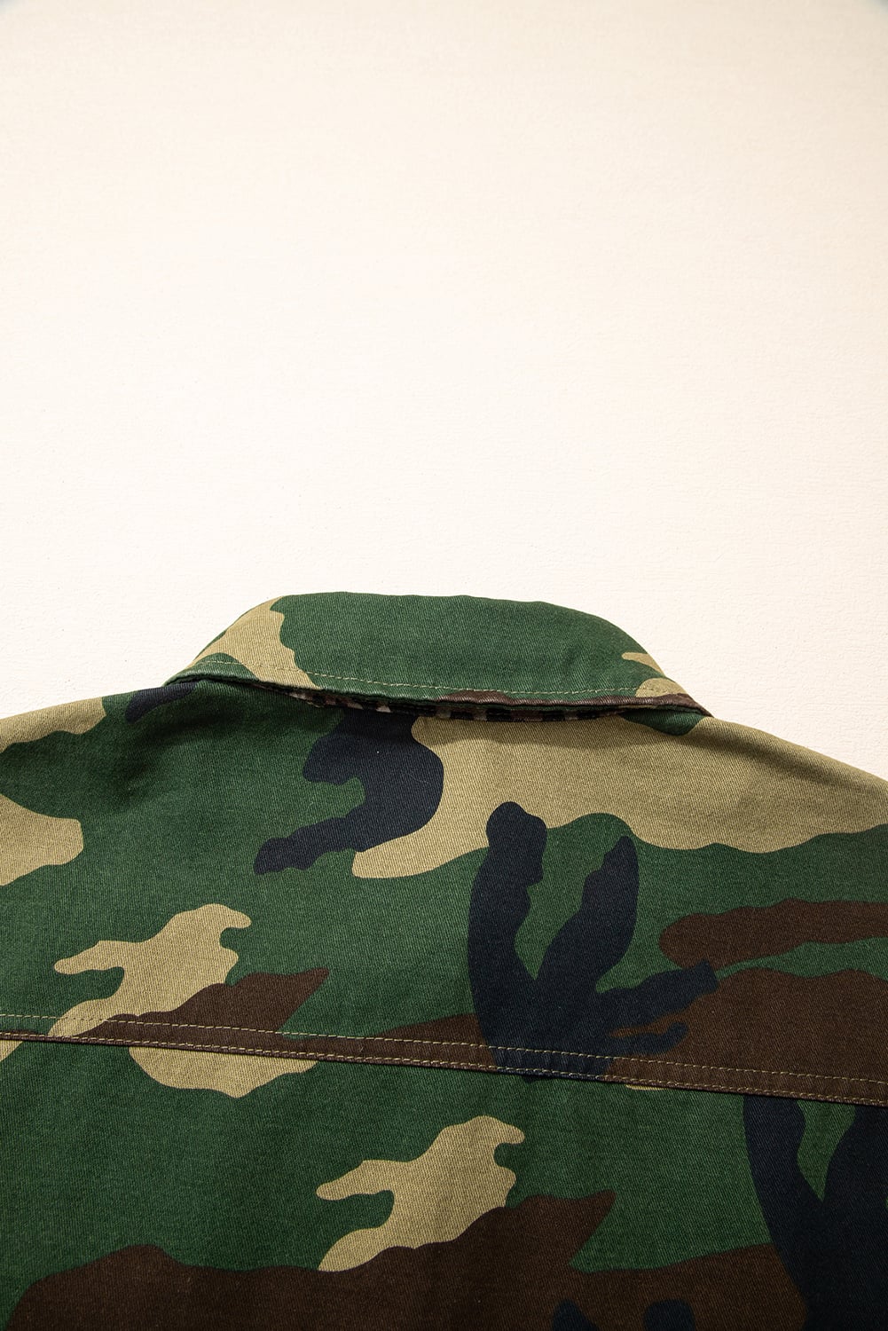 Brown Leopard Camo Patchwork Oversize Shacket