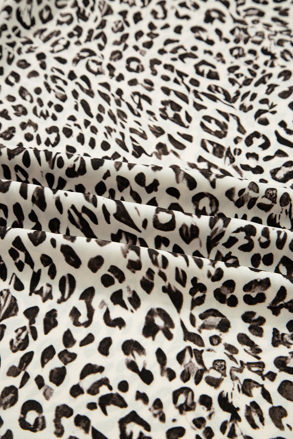 Brown Leopard Drawstring Elastic Waistband Loose Pants