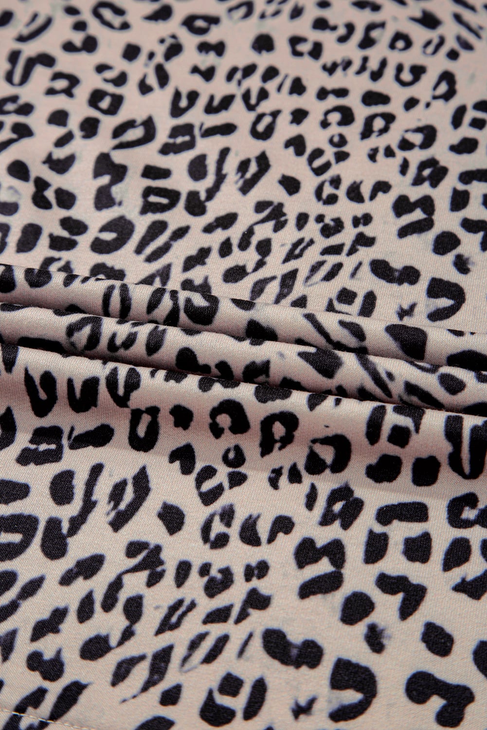 Brown Leopard Half Zipper Collared Ruffled Sleeve Top and Short Set