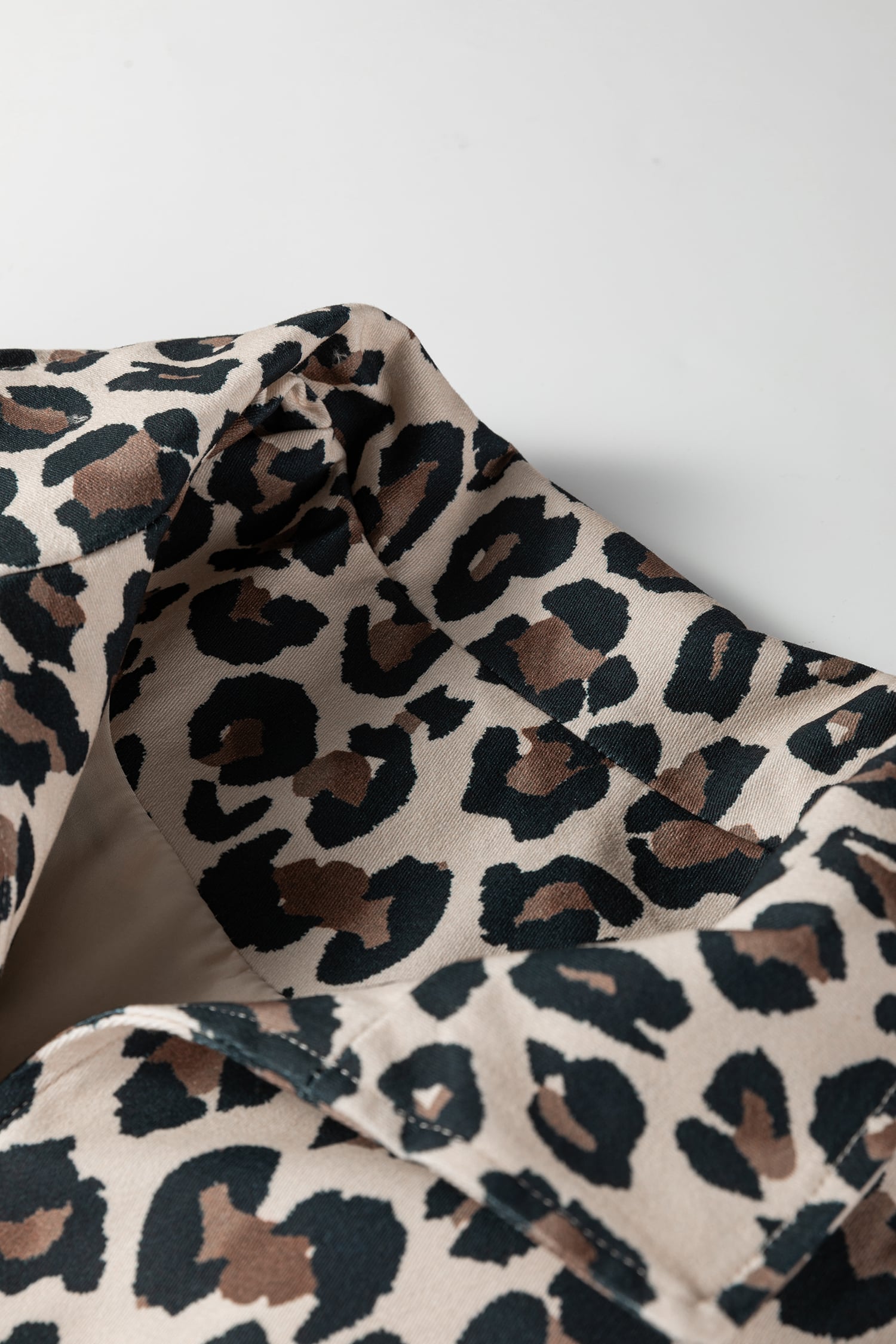 Brown Leopard Open Front Jacket Vest