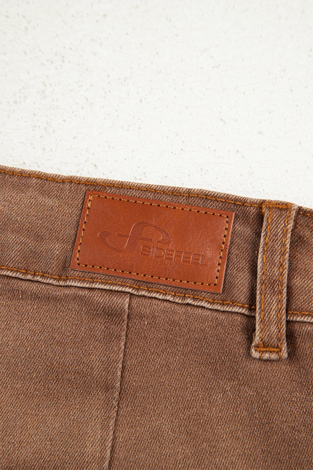 Brown Mimimalist Patch Pocket Womens Shift Jeans