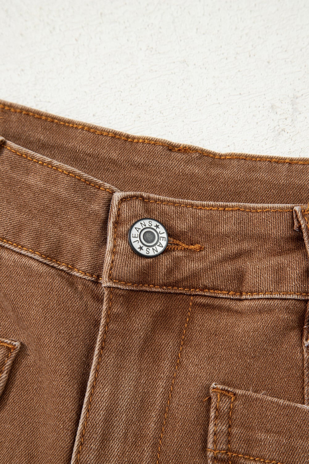 Brown Mimimalist Patch Pocket Womens Shift Jeans