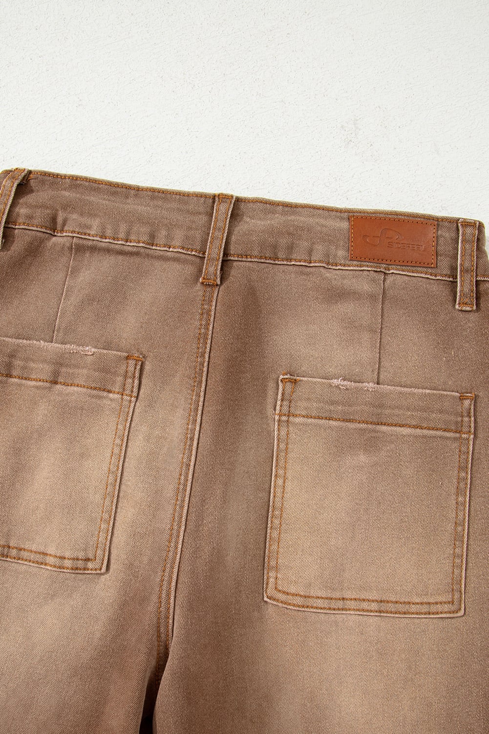 Brown Mimimalist Patch Pocket Womens Shift Jeans