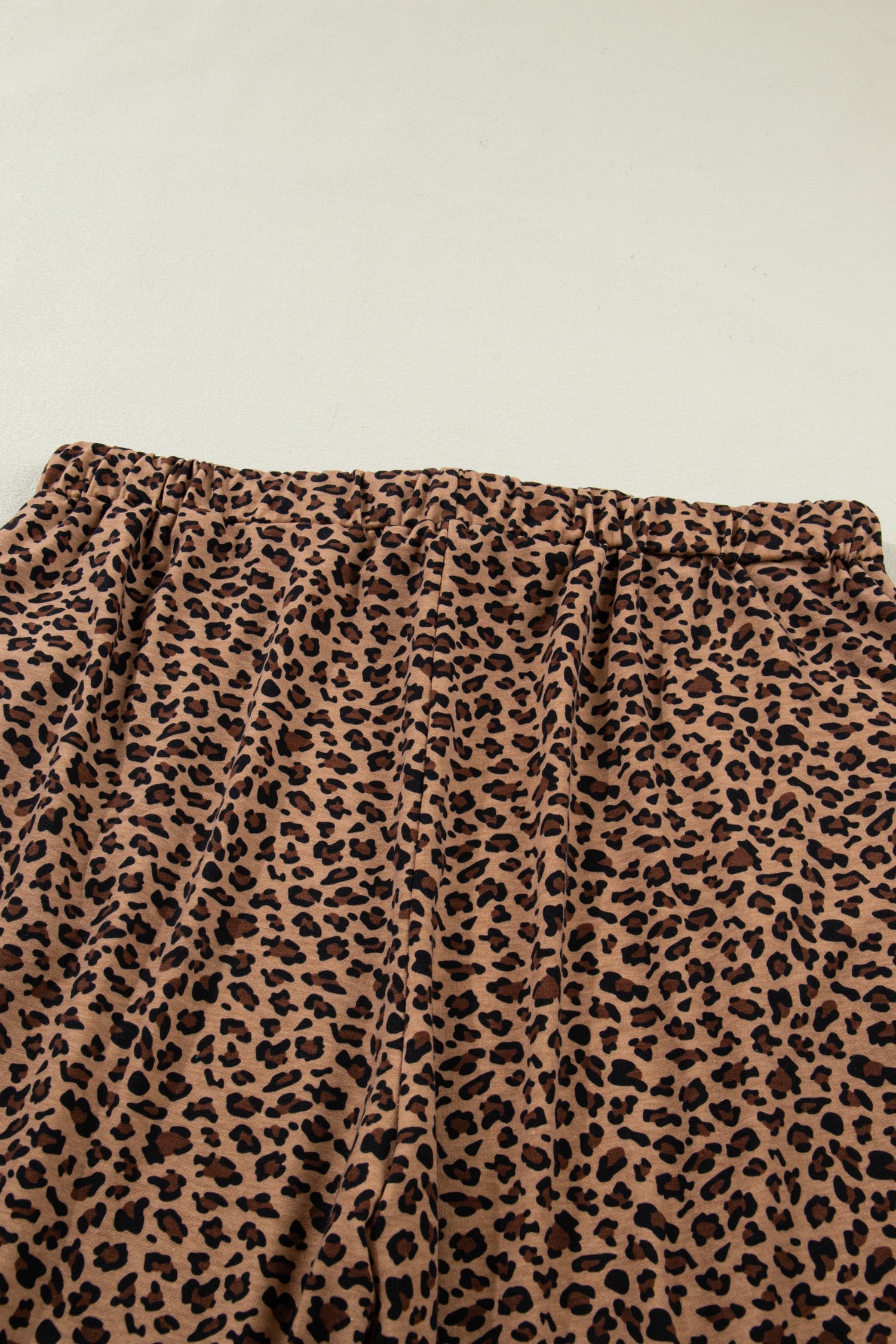 Brown Plus Size Leopard Loose Top Pleated Pants Set
