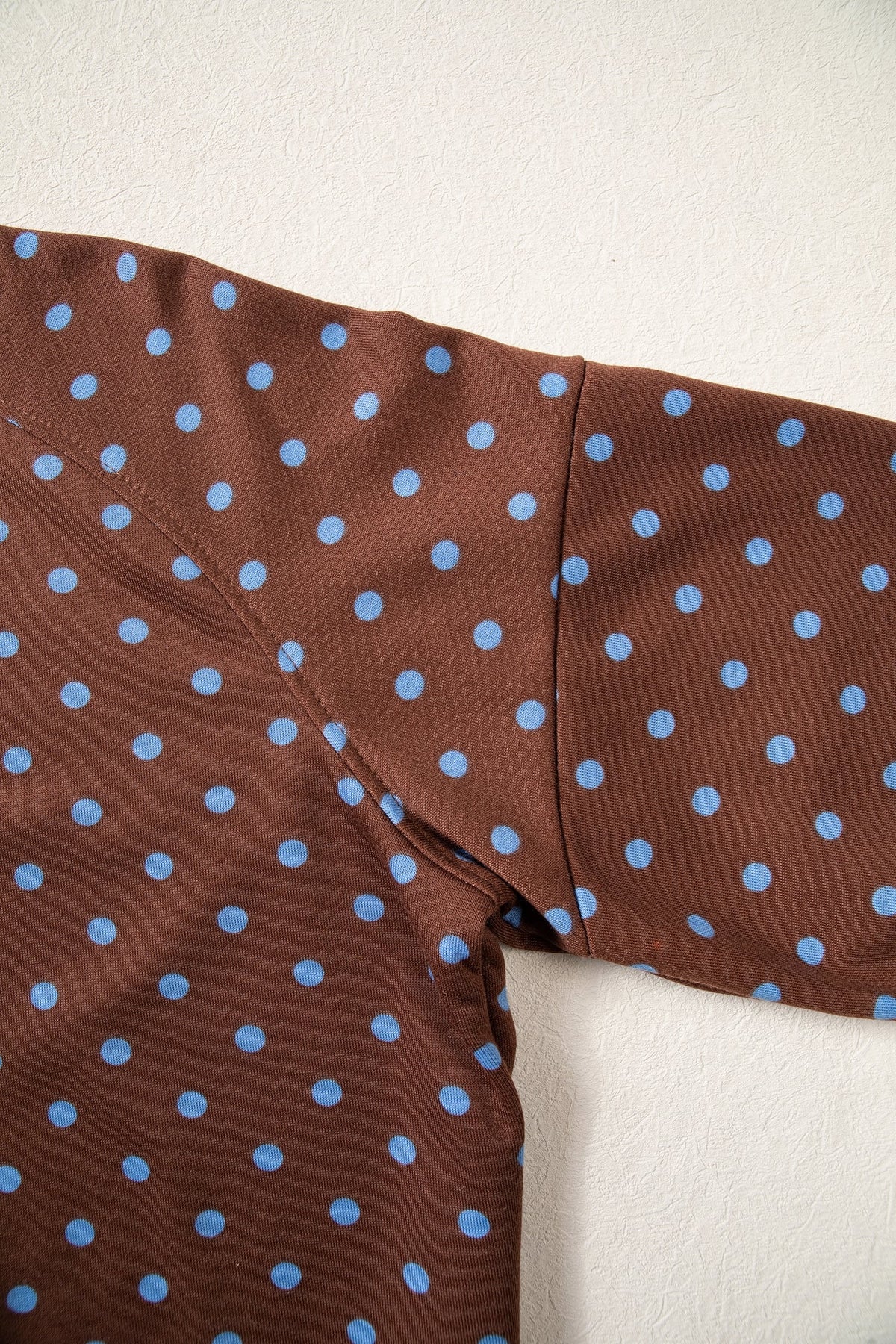 Brown Polka Dot Drawstring Wide Leg Long Sleeve Top Pant Set