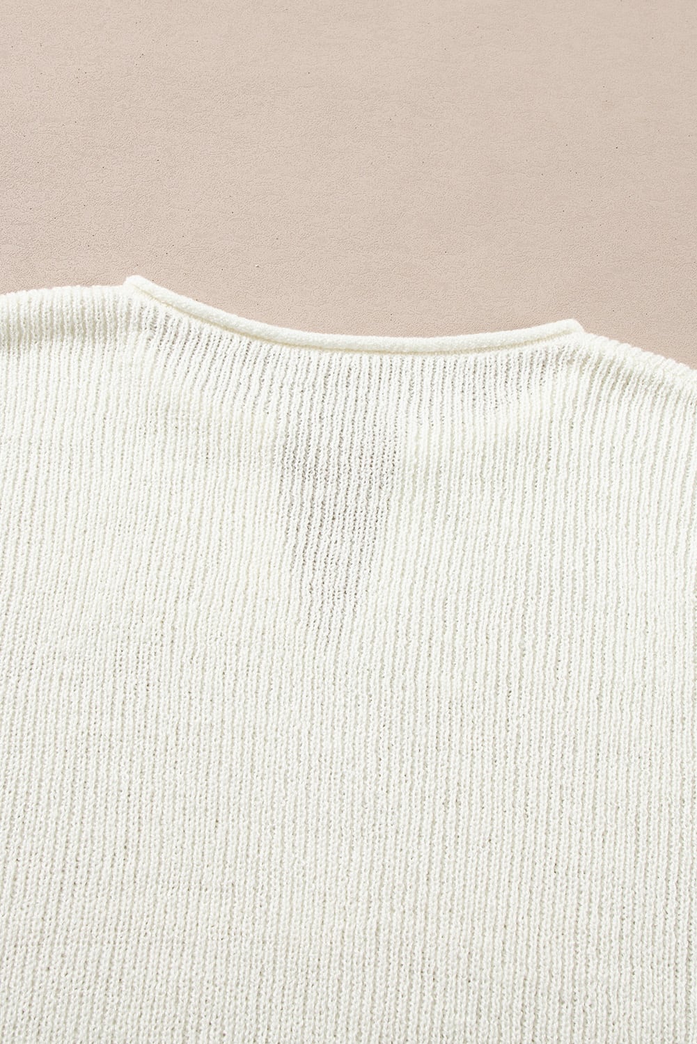 Brown Striped Accent Notched V Neck Cropped Sweater T Shirt