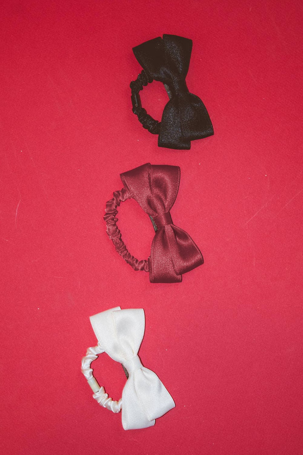 Burgundy Double Bow Scrunchy Hair Tie