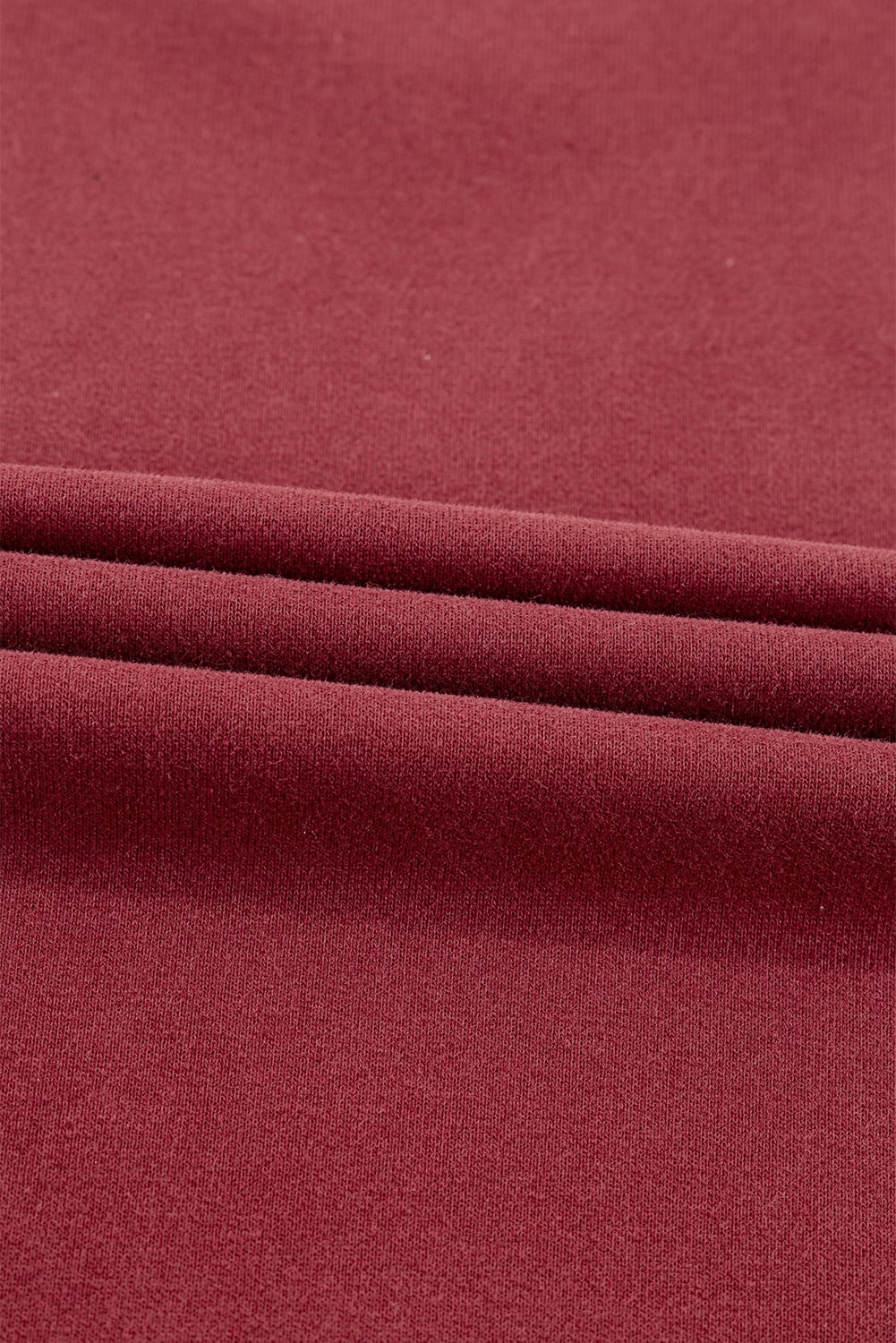 Burgundy Plain Drop Shoulder Crewneck Pullover Sweatshirt