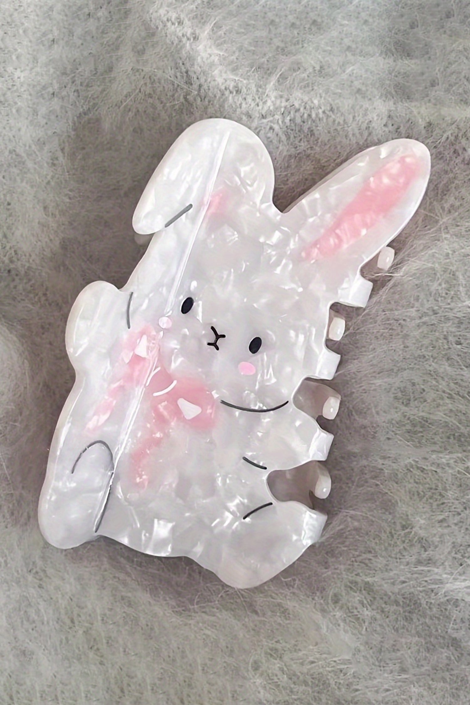 White Easter Bunny Hair Claw Clip