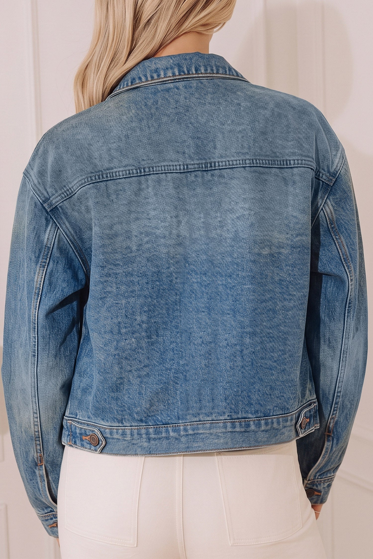 Beau Blue Flap Pockets Tailored Denim Jacket