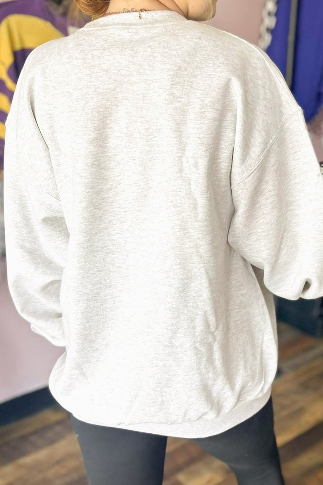 Light Grey Sequin Turkey Graphic Casual Pocketed Open Front Sweatshirt