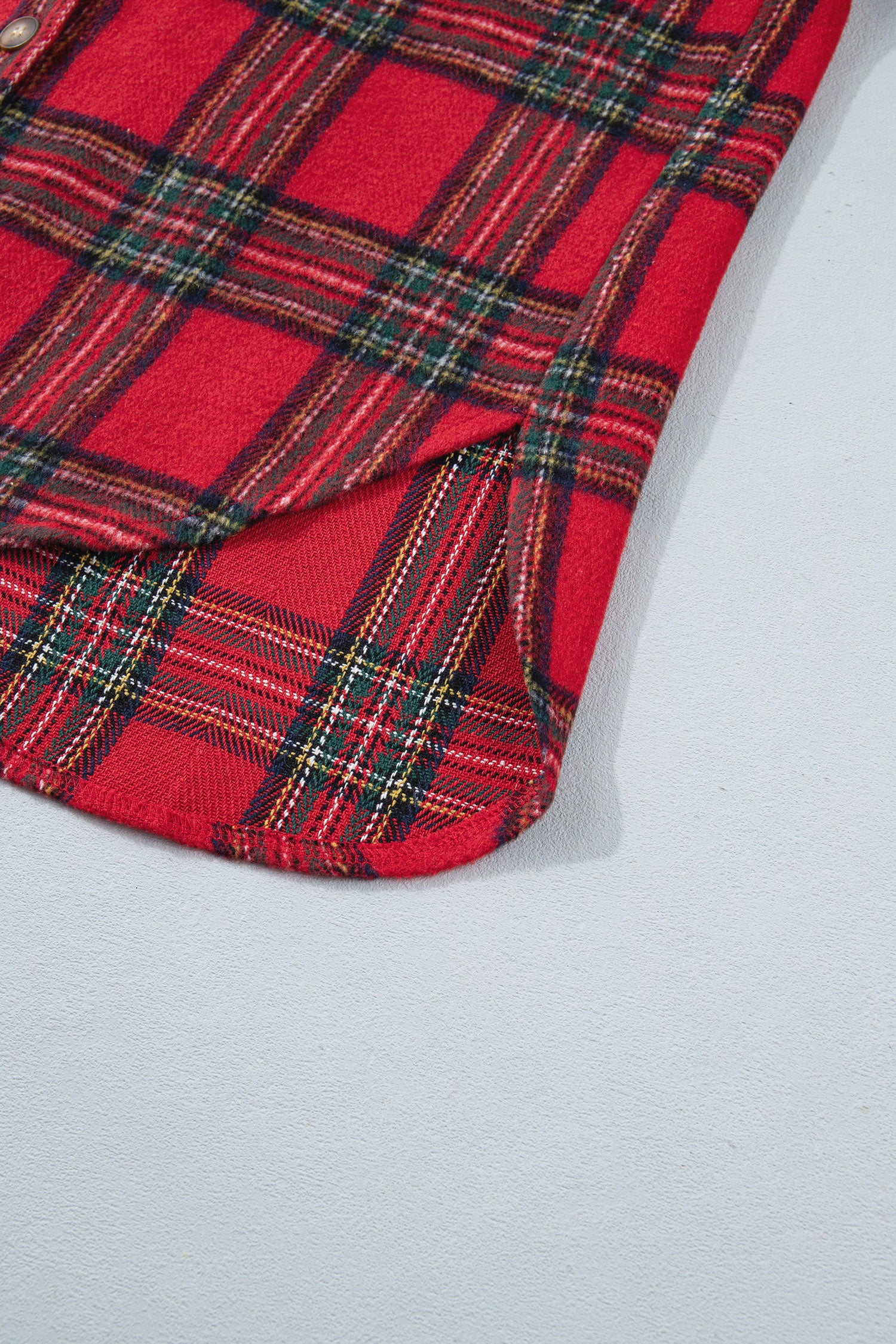 Red Plaid Button Front Shacket