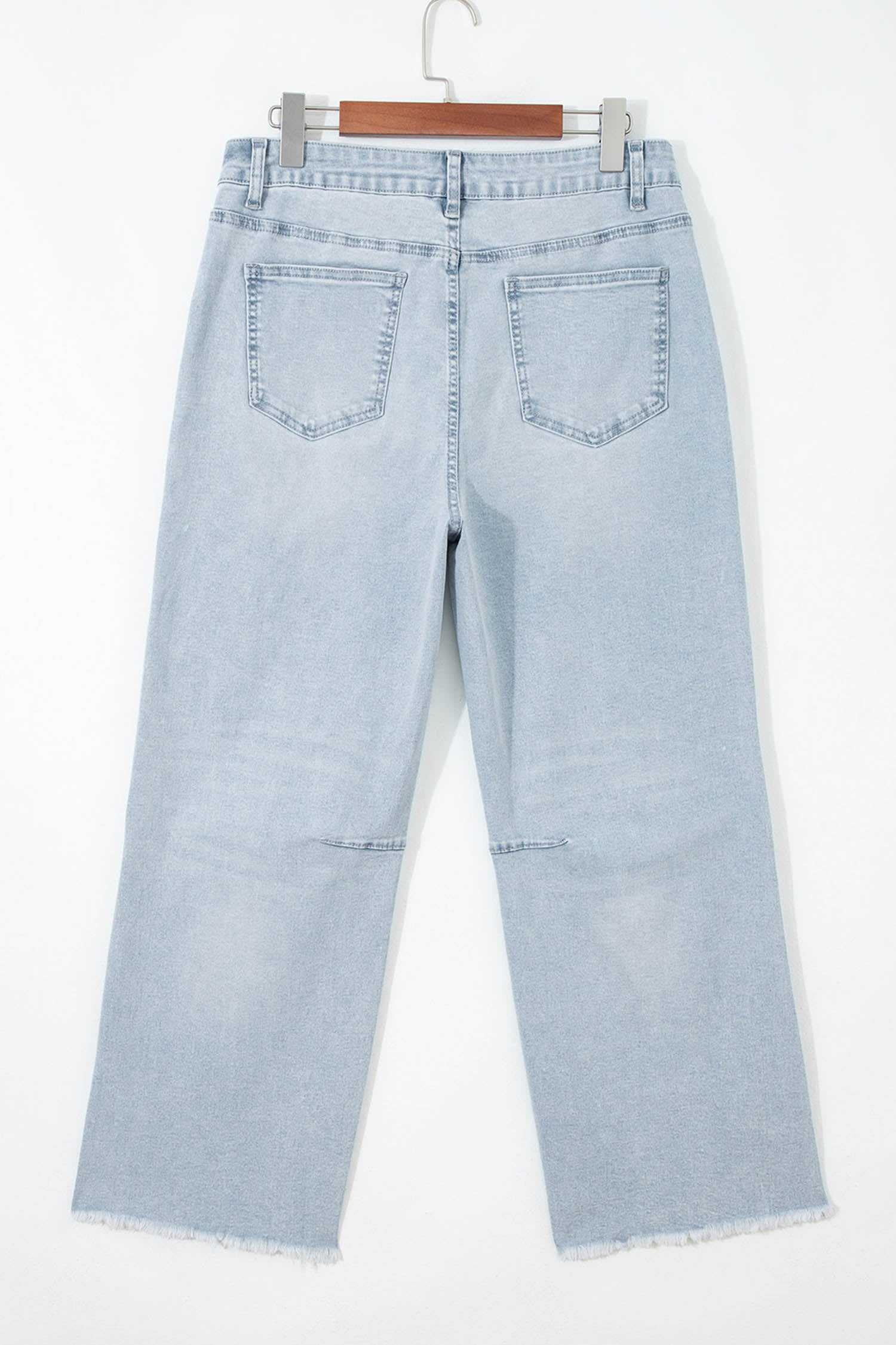 Beau Blue Patriotic Sequin Bow Patched Ankle-Length Shift Jeans