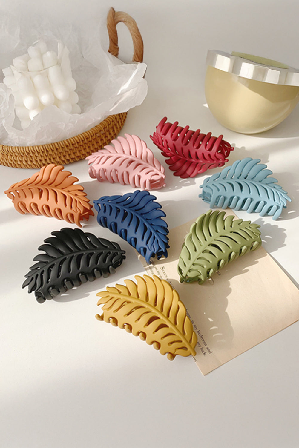 Light Pink Trendy Big Leaf Hair Claw Clip