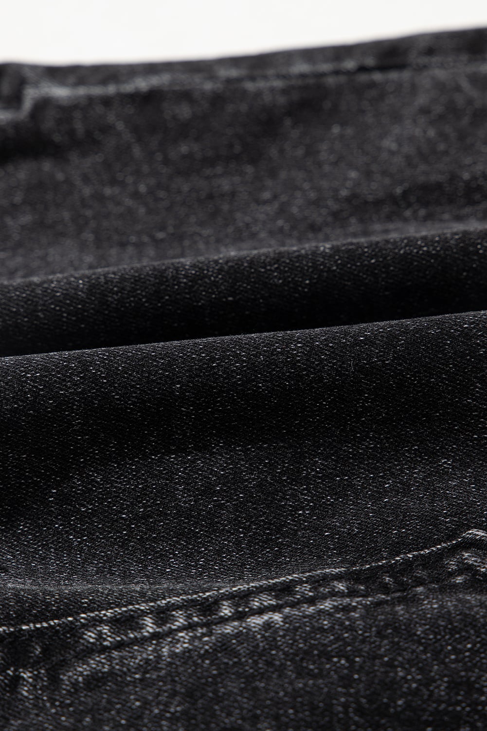 Carbon Grey Mineral Wash Ripped Raw Hem Denim Mini Skirt