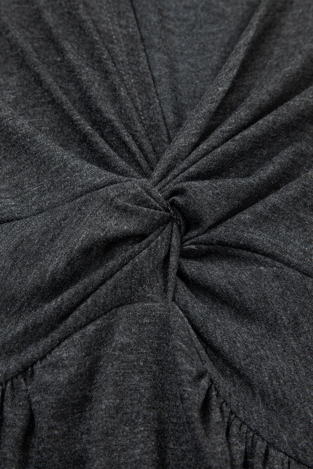 Carbon Grey Twisted Bust V Neck Sleeveless Dress