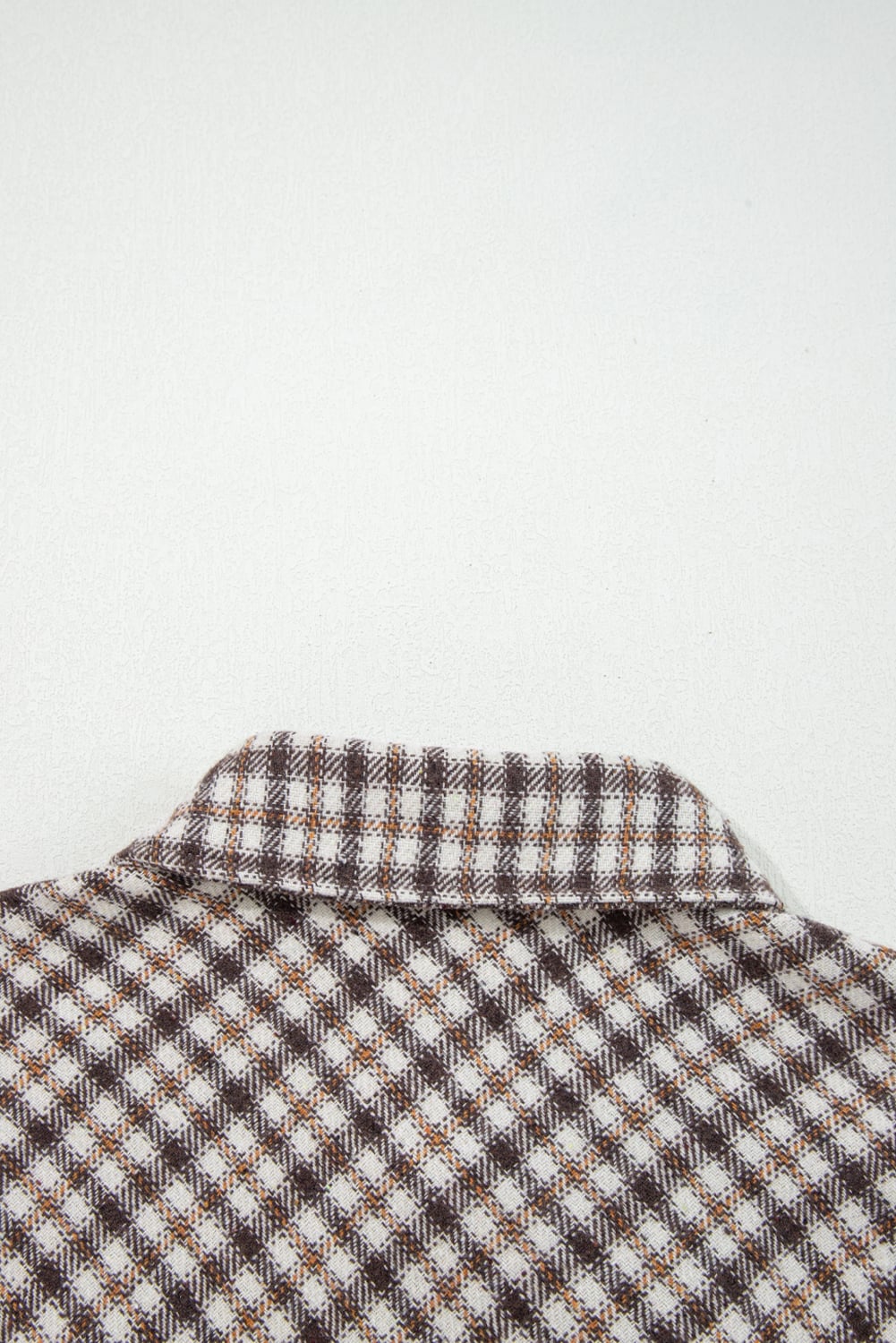 Casual Contrast Corduroy Flap Pocket Patchwork Plaid Shacket