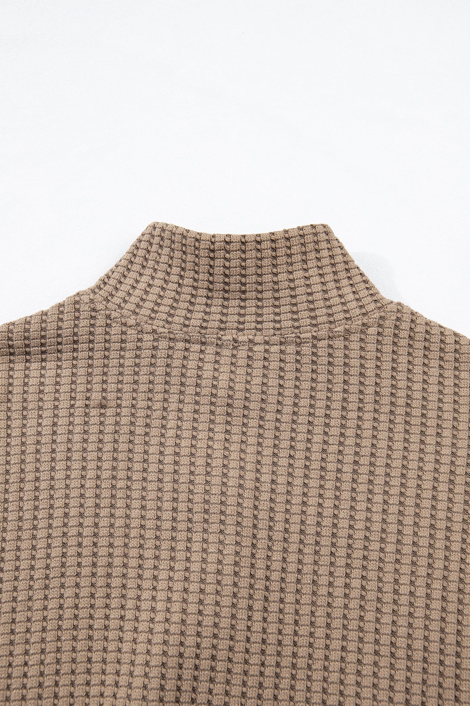Casual Solid Color Textured Snap Button Collared Baggy Top