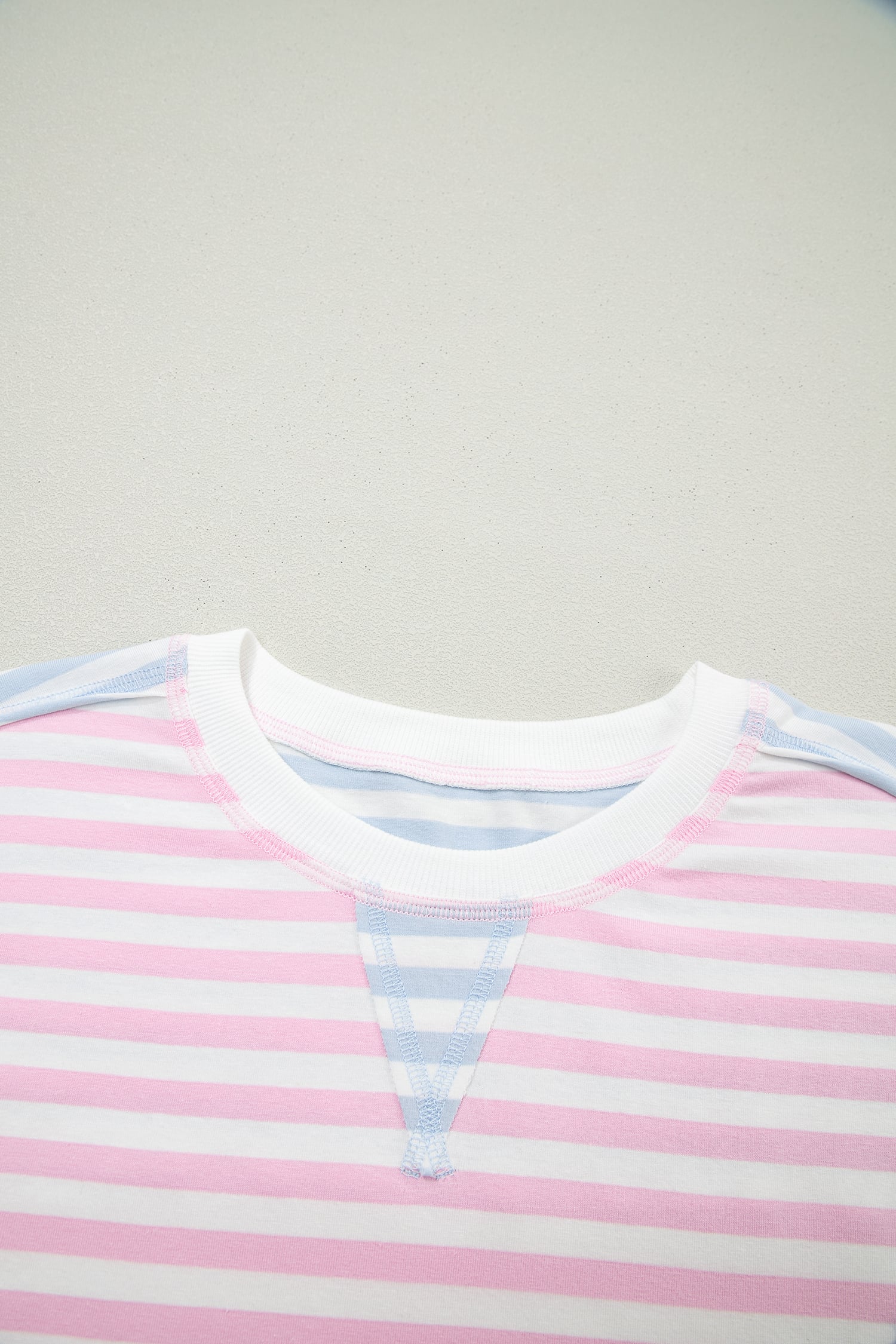 Casual Stripe Oversize Dolman Sleeve Patchwork T Shirt