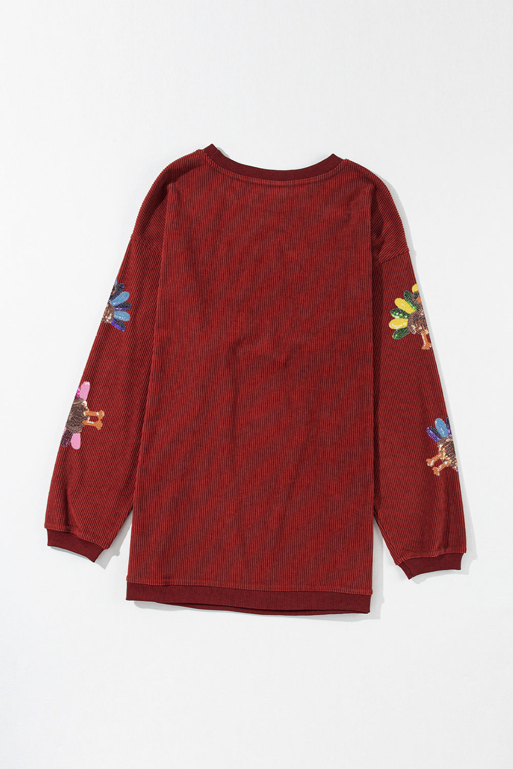 Racing Red Turkey Graphic Corded Baggy Sweatshirt