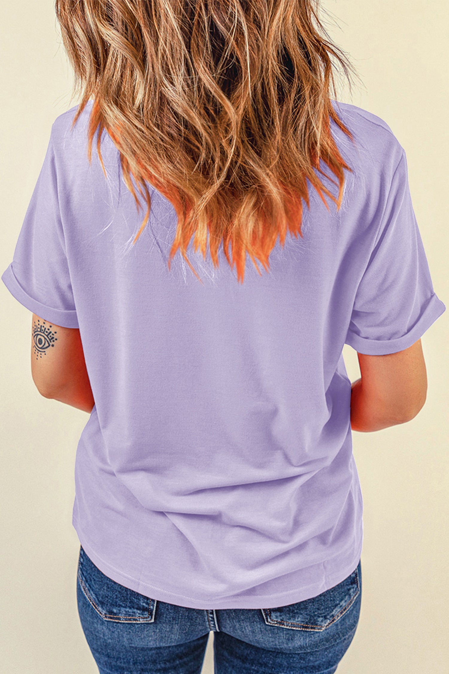 Orchid Petal Vibrant Seashell Printed Beach Vacation Casual T Shirt
