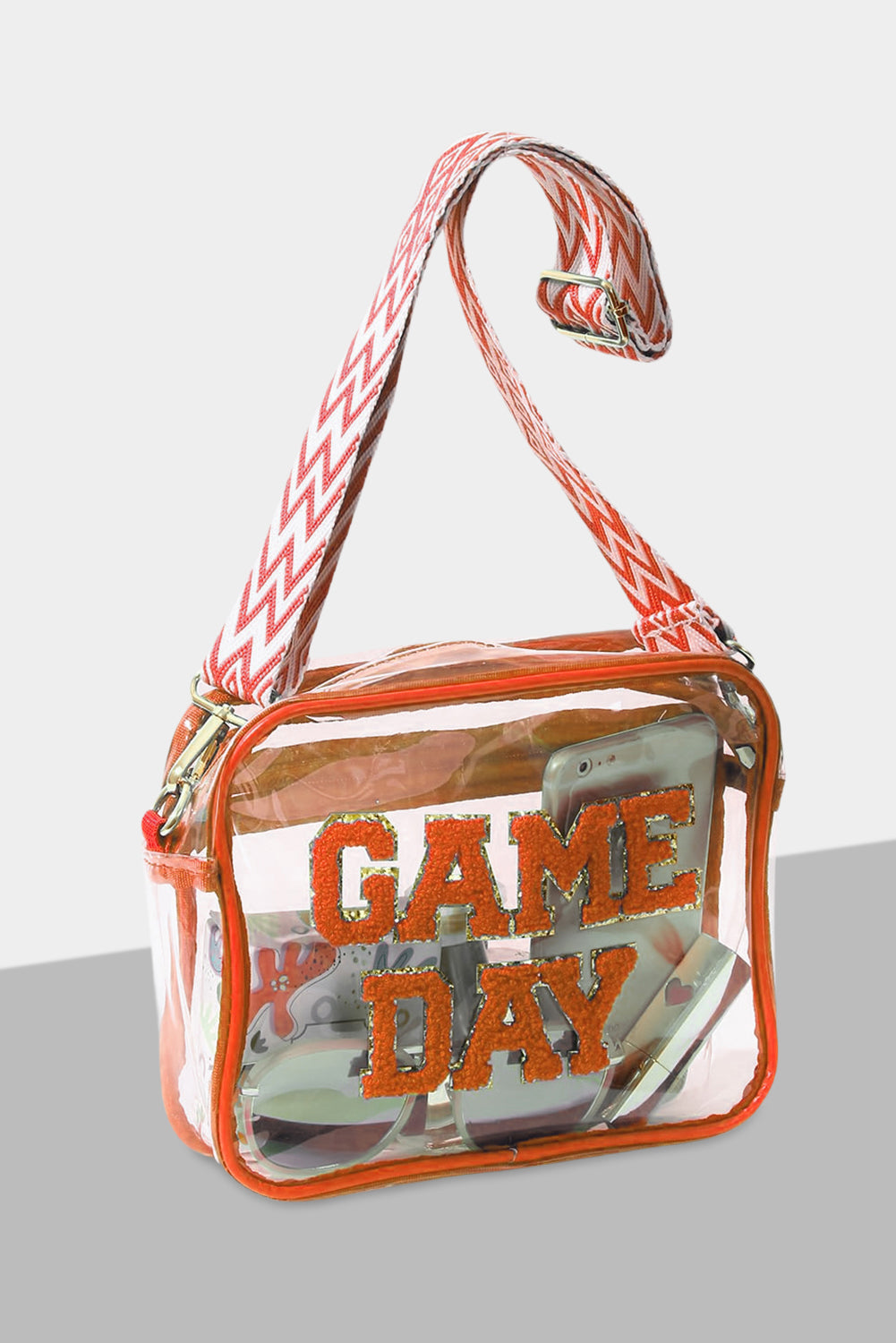 Orange GAME DAY Rugby Football Clear Shoulder Bag