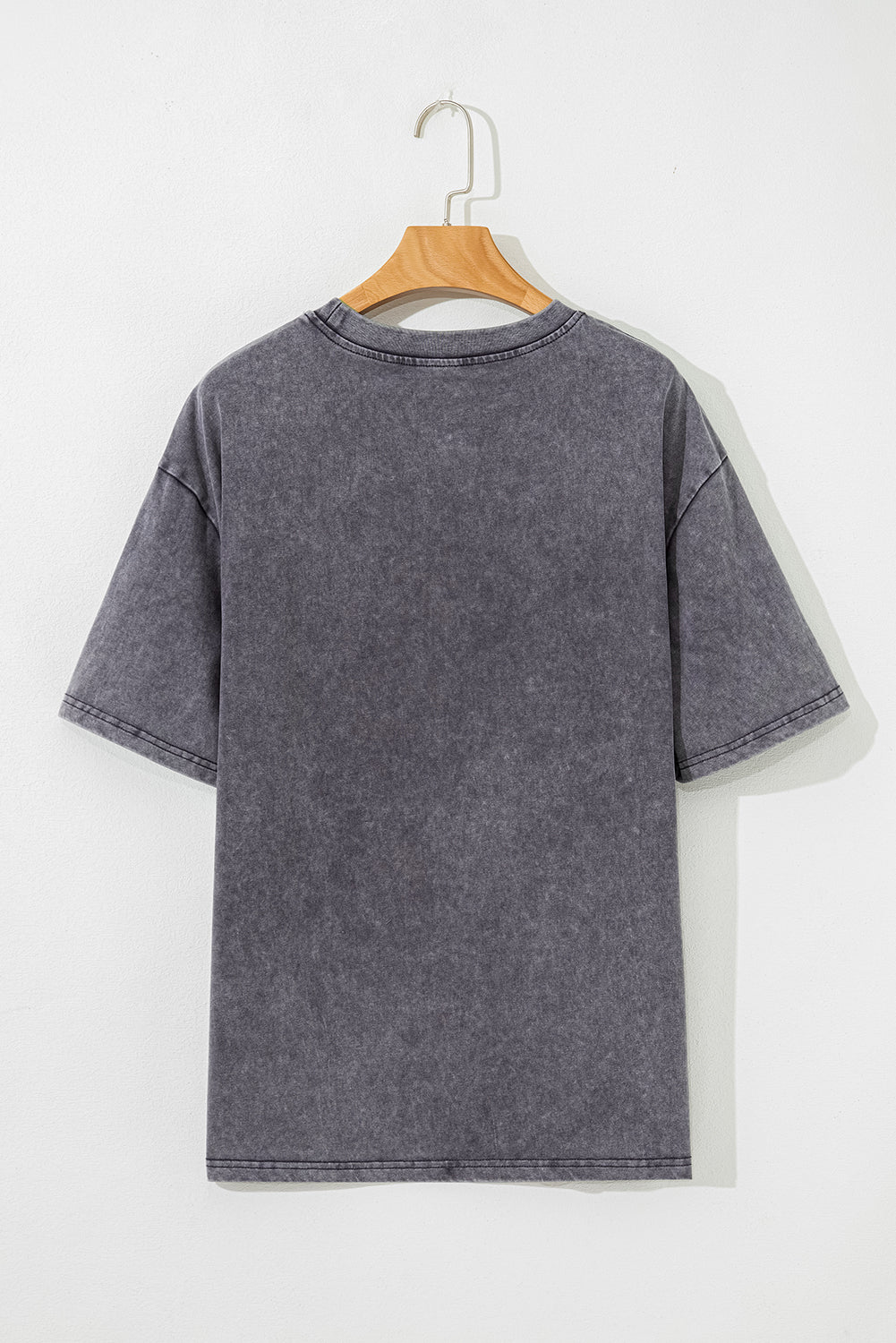 Medium Grey TEXAS Steer Head Graphic Mineral Wash Oversized T Shirt
