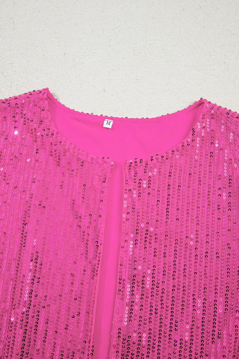Bright Pink Sequin Allover Party Club Bomber Jacket