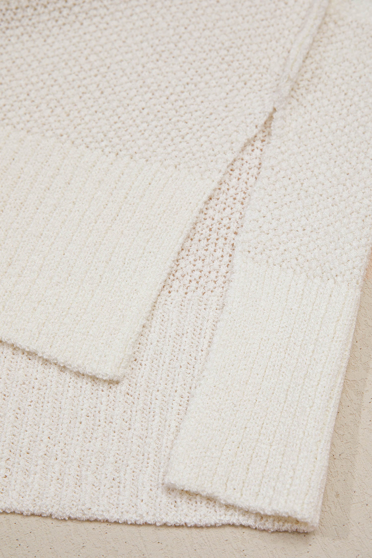 Chestnut Color Block Knit V Neck Loose Sweater