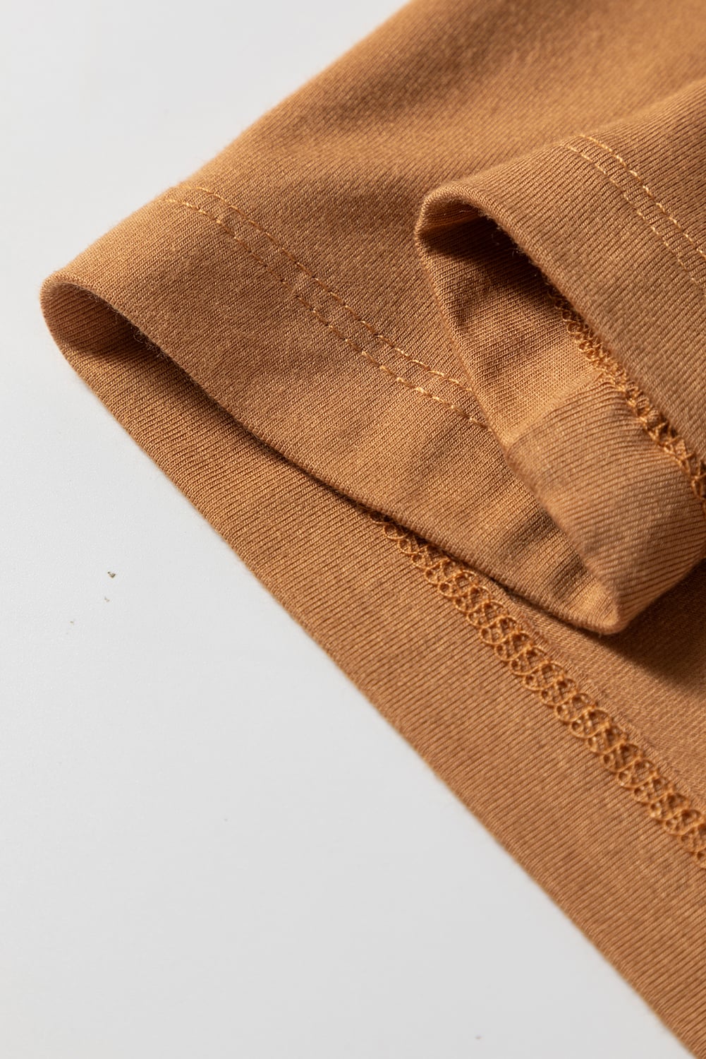 Chestnut Solid Color Long Sleeve Fitted Top