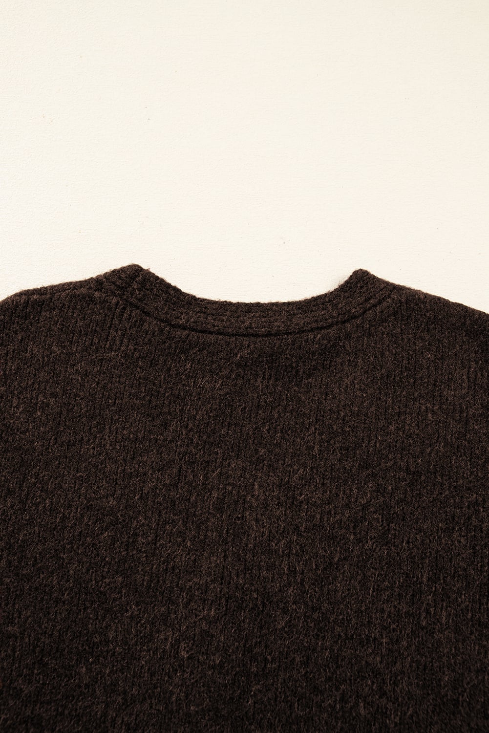 Chicory Coffee Heart Metal Button V Neck Cardigan Sweater