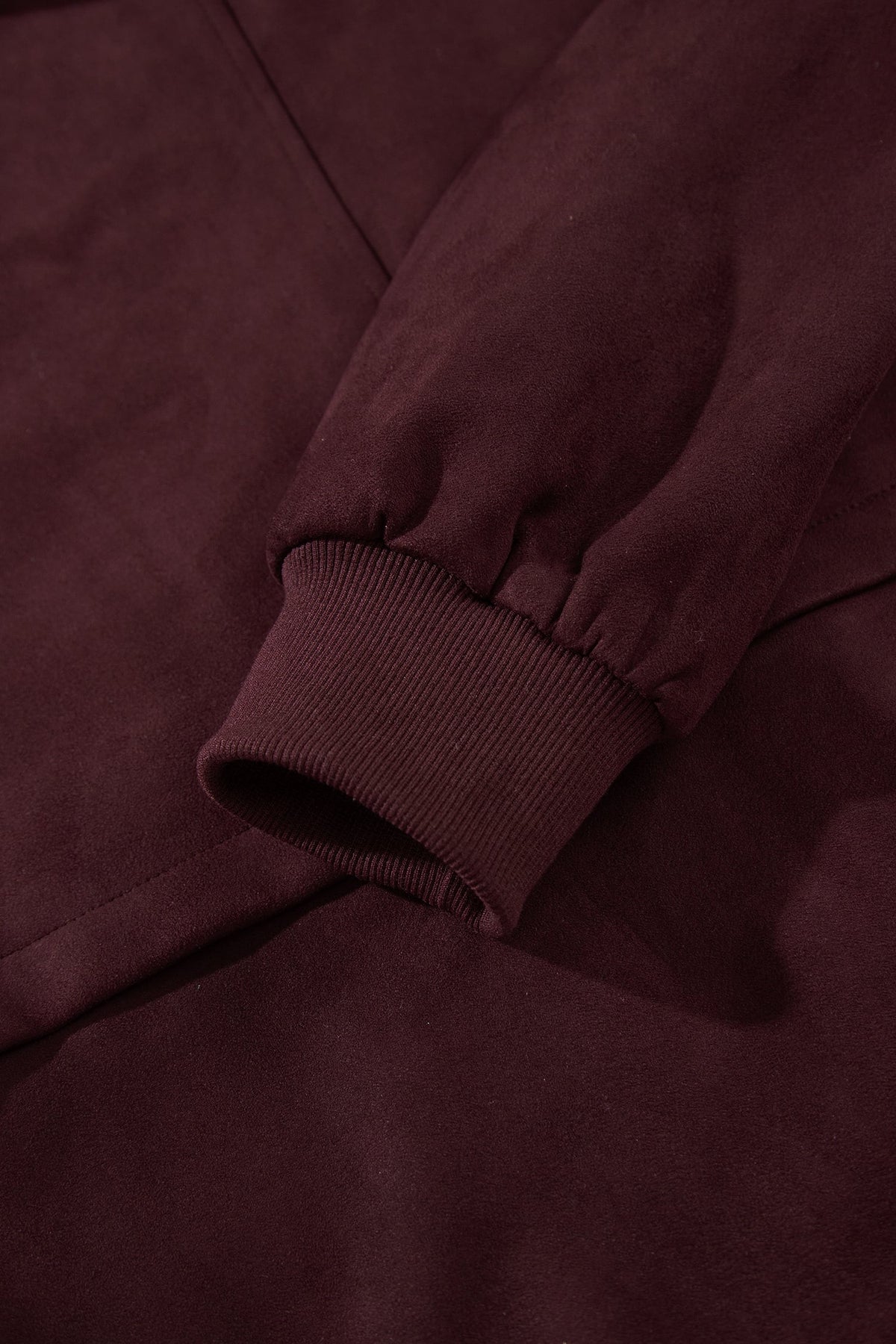 Chicory Coffee Solid Zip-up Metal Placket Collar Long Sleeve Jacket