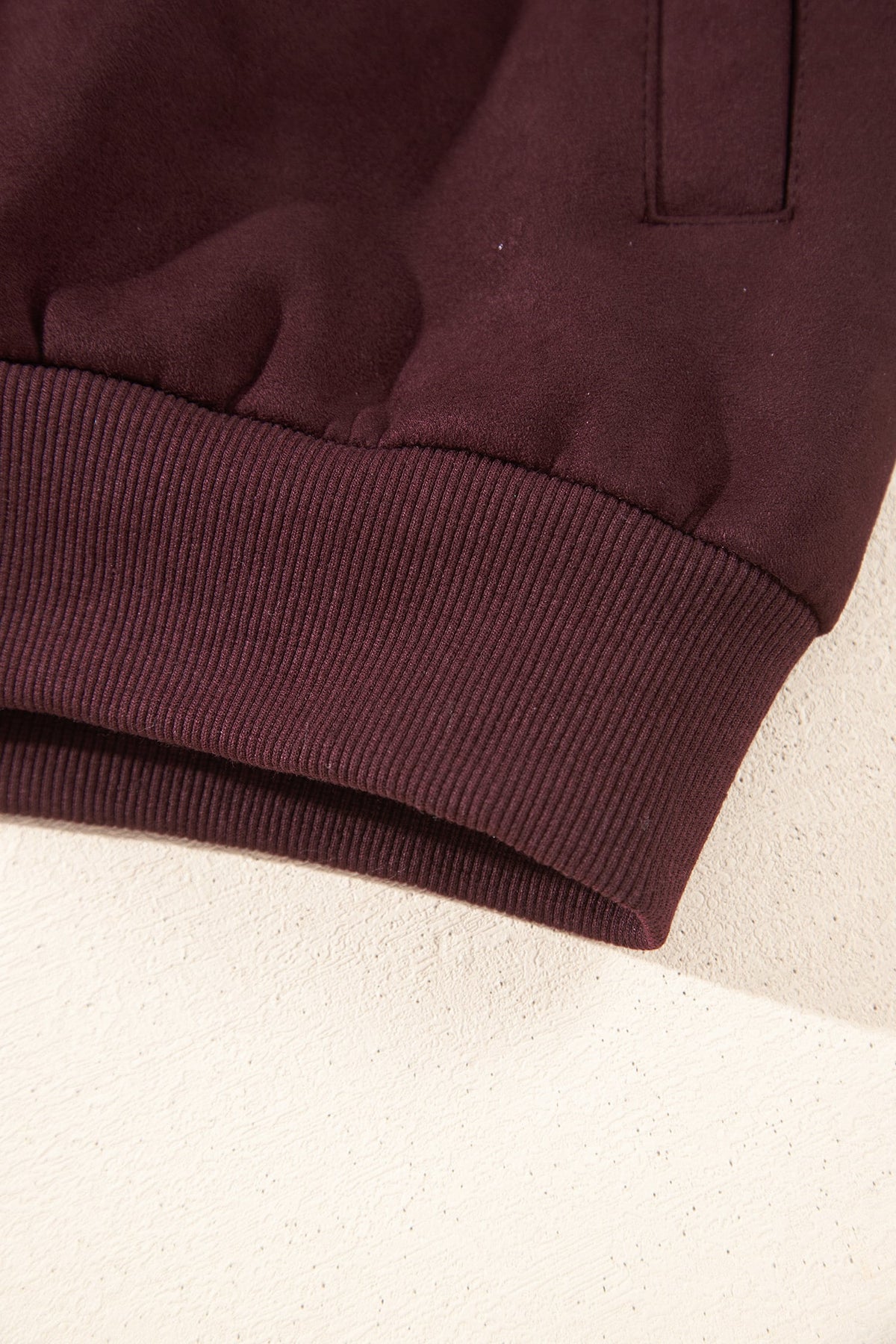 Chicory Coffee Solid Zip-up Metal Placket Collar Long Sleeve Jacket