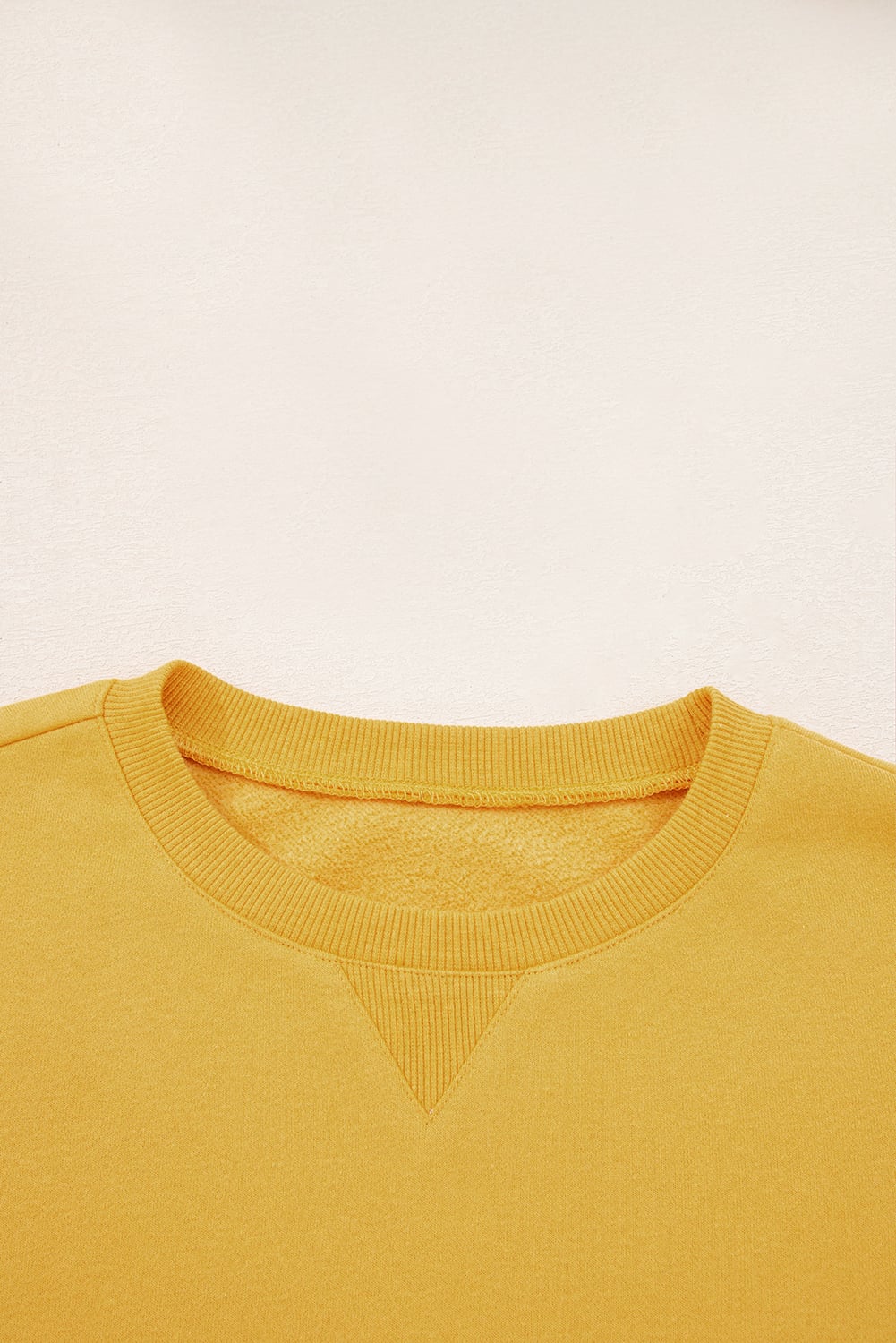 Citrus Pleated Balloon Sleeve Pullover Solid Sweatshirt