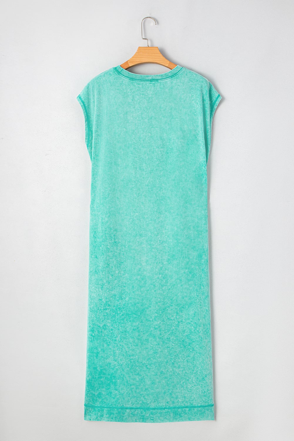 Clearly Aqua Mineral Wash Pocketed T-shirt Long Dress