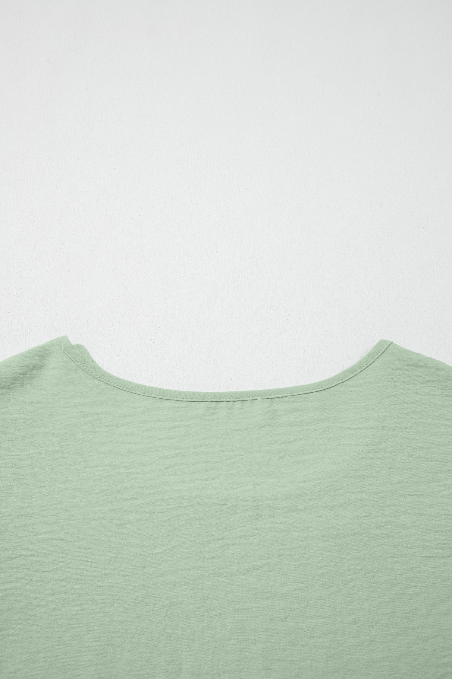 Clearly Aqua Plus Size Crew Neck Ruffle Sleeve Top