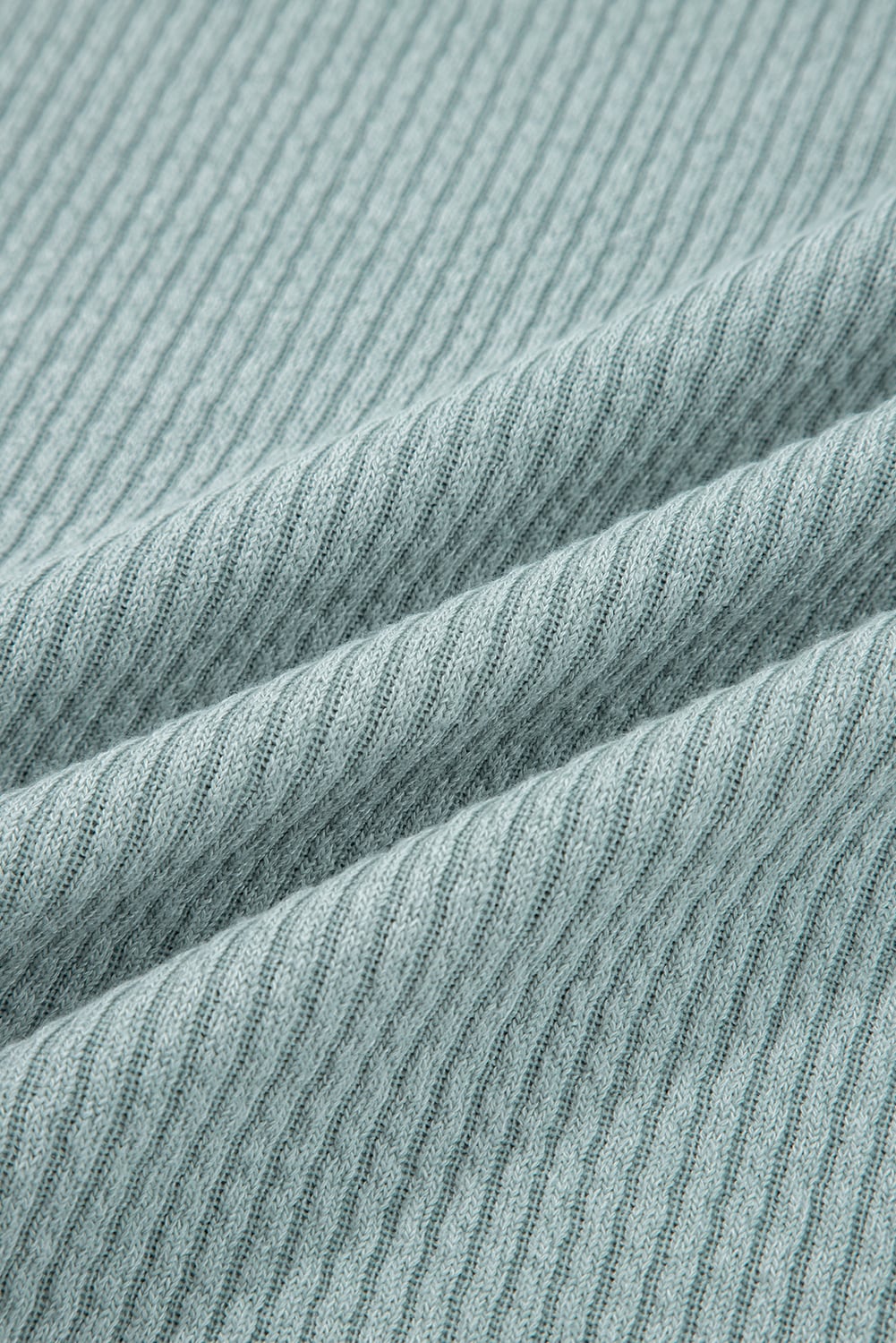 Clearly Aqua Ribbed Drop Shoulder Knit Hoodie