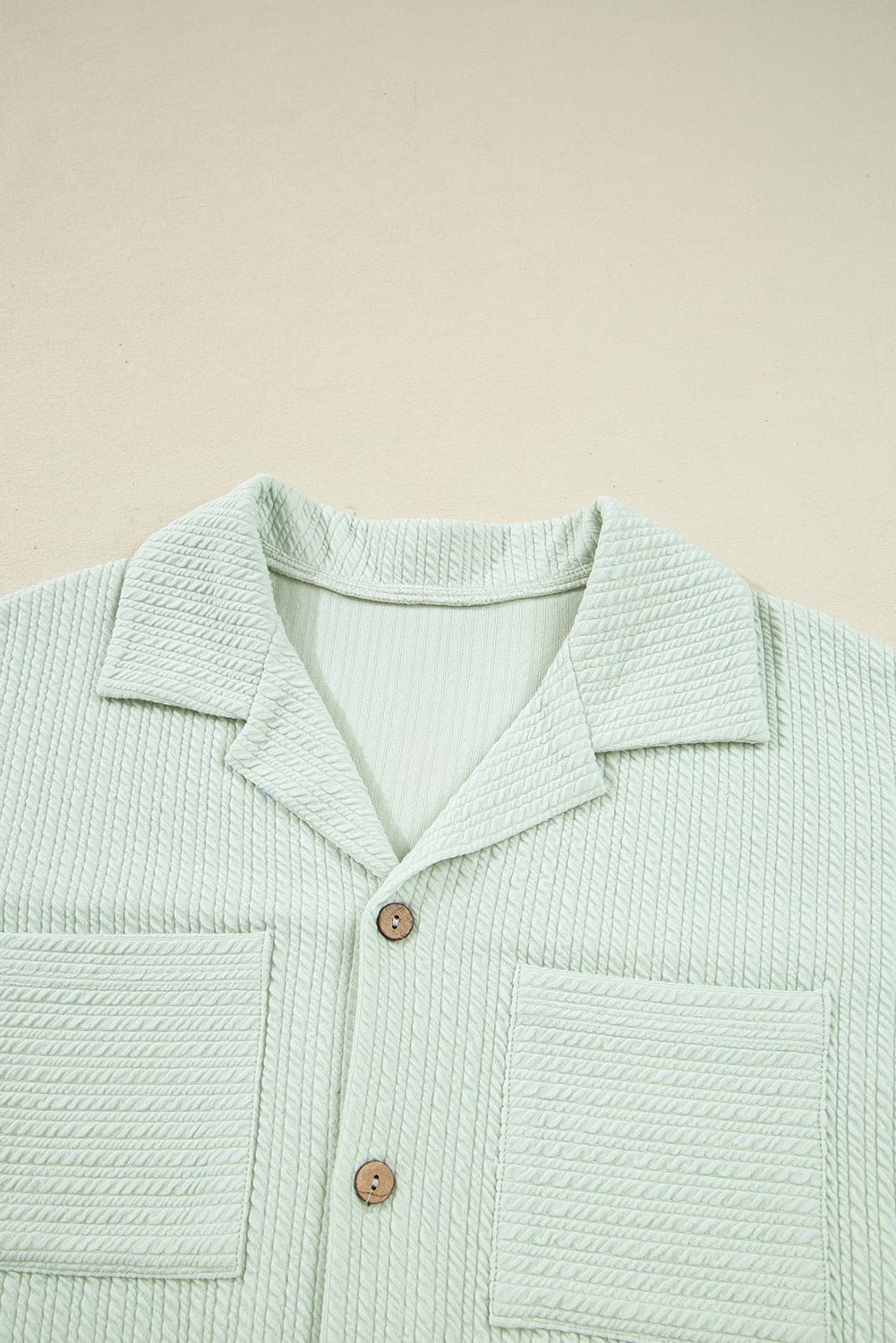 Clearly Aqua Textured Patched Chest Pocket Shirt and Pants Set