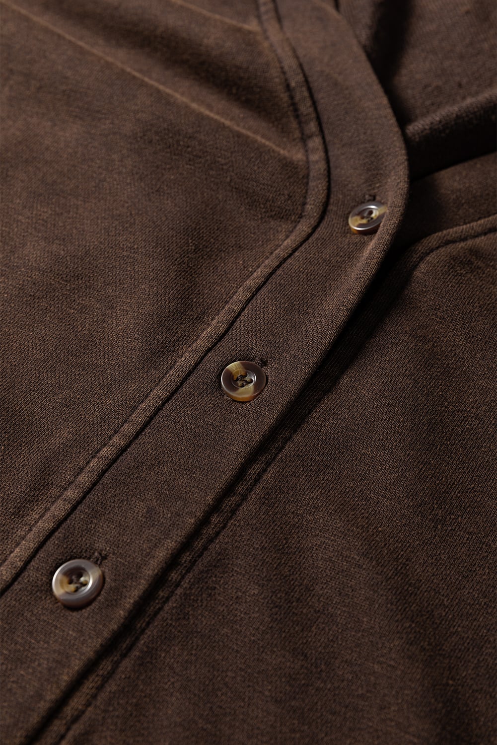 Coffee Button Front V Neck Casual Cardigan