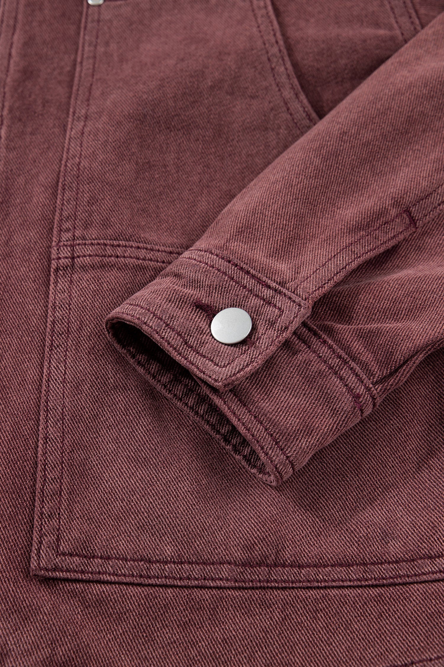 Coffee Corduroy Collar Zipped Front Denim Jacket