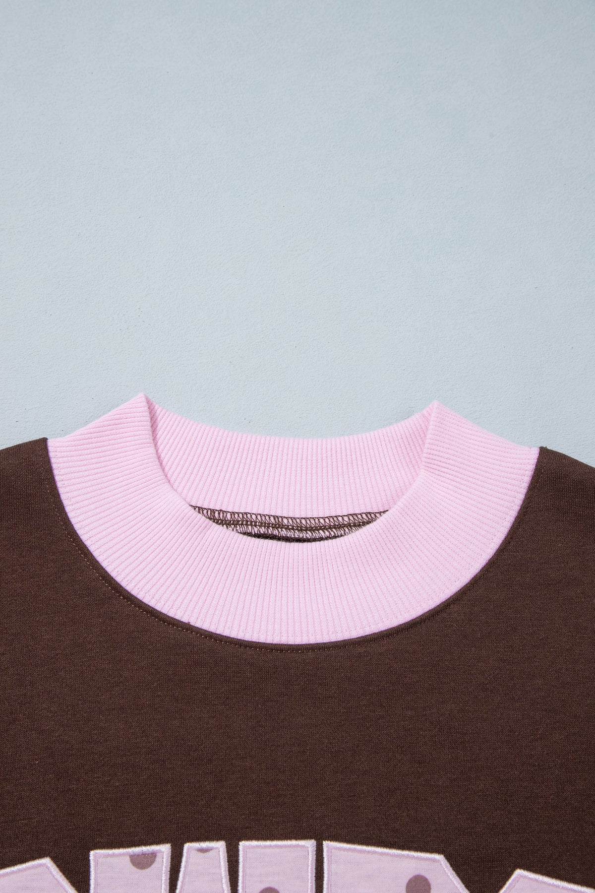 Coffee Polka Dot Letter Graphic Colorblock Tunic Sweatshirt