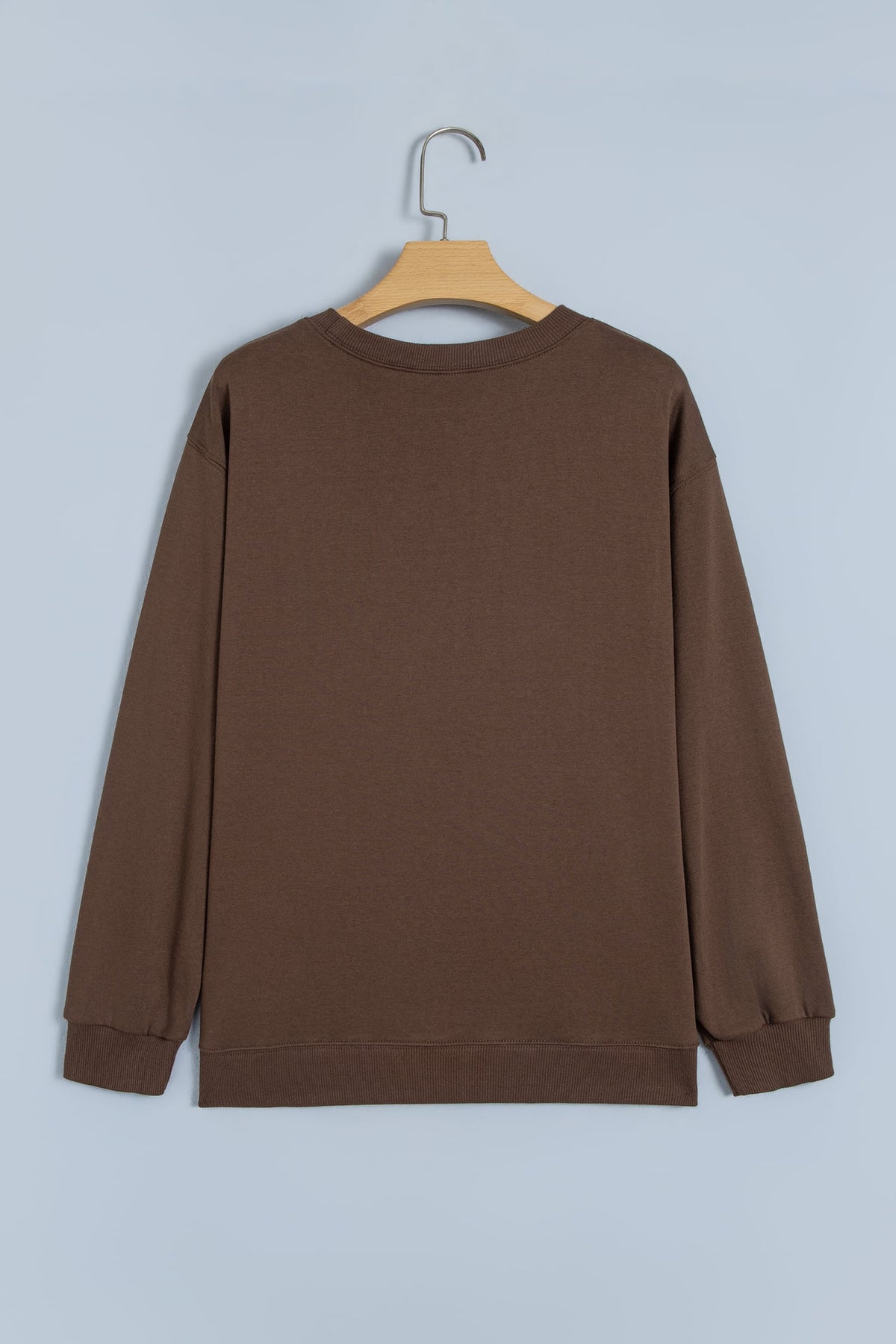 Coffee Polka Dot Slogan Print Casual Pullover Sweatshirt
